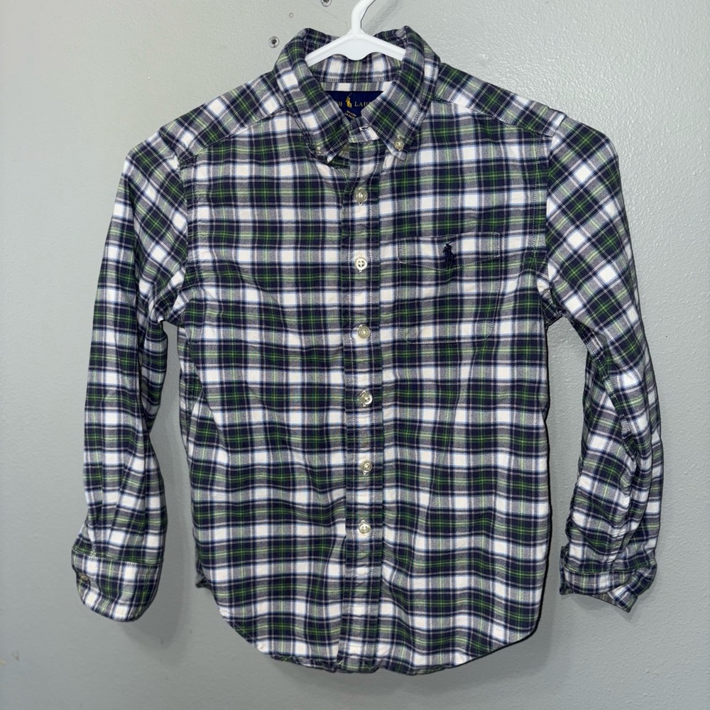 Plaid Green and Blue Boys Shirt